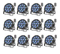 ZonQoonz 12PCS RGBW Par LED Batterie Rechargeable, 12 LED Eclairage Scene Sans Fil avec Fonction de minutage et Son Activé, Projecteur Party Uplights pour Exterieur Mariage Bar Disco Events Noël