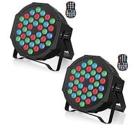 ZonQoonz 2 PCS RGB Par 36 LED Batterie Rechargeable, 36W Lumiere de Scene Exterieur avec Télécommande, Party Uplights Peut s'allumer pendant 7 à 15 Heures pour Disco Bar Mariage Groupe Noël Halloween