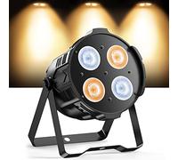 ZonQoonz 200W COB Lumiere Par Blanc Froid/Chaud Effets, 4 LED Éclairage de Scène DMX 4/8CH avec Son Activé pour église Mariage Théâtre Éclairage Architectural Extérieur
