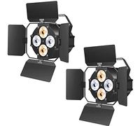 ZonQoonz 2PCS 120W Éclairage de Scène, COB Par 2 en 1 Blanc froid/Chaud effets d'éclairage, Lumiere Scene avec Portes de Grange et Son Activé pour église Disco Mariage Bar Fête Théâtre