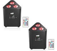 ZonQoonz 2pcs 3 LED Sans fil Par LED Lumière Rechargeable, RGBW Par Lampe de Scène avec 4400mAh Batterie, Support Télécommande/DMX Contrôle pour mariage Disco DJ