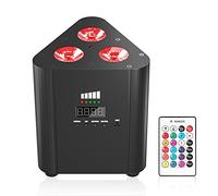 ZonQoonz 3 LED Par Lumière alimentée par batterie rechargeable, Sans fil RGBW Par LED Lampe de Scène avec 4400mAh Batterie, Support Télécommande/DMX Contrôle pour la fête mariage Disco DJ