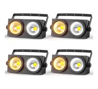 ZonQoonz 4 PCS 200W COB Par Lumiere Theatre, Blanc Froid/Chaud Eclairage Scene COB Effets avec D MX 8CH, Lumiere Scene pour église Mariage éclairage public Fête Halloween Noël