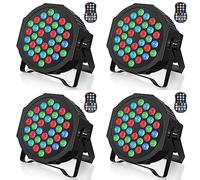 ZonQoonz 4 PCS RGB Par 36 LED Batterie Rechargeable, 36W Lumiere de Scene Exterieur avec Télécommande, Party Uplights Peut s'allumer pendant 7 à 15 Heures pour Disco Bar Mariage Groupe Noël Halloween