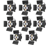 ZonQoonz 8PCS 120W Éclairage de Scène, COB Par 2 en 1 Blanc froid/Chaud effets d'éclairage, Lumiere Scene avec Portes de Grange et Son Activé pour église Disco Mariage Bar Fête Théâtre