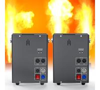 ZonQoonz Lot de 2 projecteurs de flammes 180 W avec contrôleur DMX, machine à jet de flamme Dj pour concerts, spectacles, fêtes, Halloween, Noël, événements sportifs