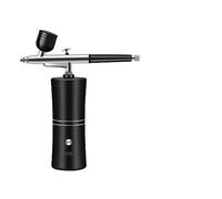 ZONSHJDKR Aérographe Pistolet pulvérisateur de Peinture électrique avec injecteur d'oxygène et compresseur for Nail Art, Tatouage, Artisanat, gâteau, Brouillard(Nero)