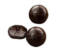 ZONSHJDKR Boutons pour vêtements Lot de 3 Boutons Vintage en Cuir véritable Faits à la Main, Accessoires Couture for, Vestes, Manteaux, Marron(18mm (3pcs))