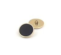 ZONSHJDKR Boutons pour vêtements Rallonge, Bouton métallique Noir à Surface Plane avec Bord doré for Costumes, Manteaux, Uniformes, 16 mm/20 mm, Lot de 10(Gold+Black,16mm)