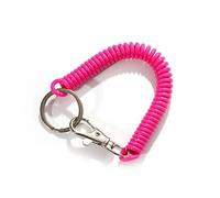 ZONSHJDKR Porte-clés Extensible 24 pièces, élastique Anti-Perte for téléphone, Mousqueton en métal, Fermoir for Cordon de clé, Porte-clés Spirale(Rose Red)