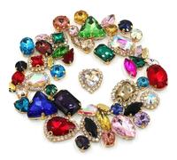 ZONSHJDKR Strass Lot de 50 Boucles en Strass à Coudre Formes variées for décoration Mariage, vêtements, Chaussures et Robes(Mixed Color)