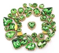 ZONSHJDKR Strass Lot de 50 Boucles en Strass à Coudre Formes variées for décoration Mariage, vêtements, Chaussures et Robes(Light En8)