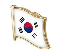 Zonster 1 Pack Drapeau Coréen Pins-Revers-corée du Sud en Émail en Métal en Ondes De Drapeau Pins Badge Patriotique, 19*18Mm