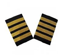 Zonster 1 Paire Professionnel Traditionnel Pilote Uniforme Capitaine Epaulettes Officier Épaule Insigne avec De l'or Stripes Quatre Barres