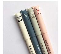 Zonster 4 pièces Cartoon Animaux effaçable Pen Neutre Mignon Panda Chat Porc Chien Magique Stylos Kawaii Stylos Gel pour l'école d'écriture Fantaisie Papeteri