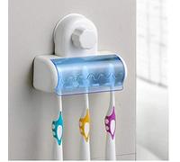 Zonster 5 Porte Anti-poussière Porte-Brosse à Dents pour la Salle de Bains Cuisine Porte-Famille pour Toothbrushs Porte d'aspiration Crochet Mural Stand