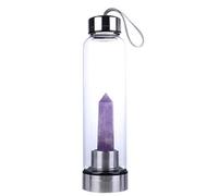 Zonster Bouteille Cristal Violet Eau Naturelle Obelisk Portable guérison Baguette Elixir de Cristal de Quartz Bouteille d'eau Tasses en Verre Cadeaux d'anniversaire