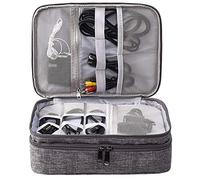 Zonster Câble Organizer Bag Electronic Accessoires Organisateur Câble Chargeur Travel Gadget Disque Dur Carte Case Zipper pour Câbles, Gris