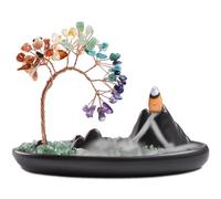ZONSUSE Brûleur D'encens Chakra Paysage, Porte-encens en Céramique Paysage, Brûleur D'encens 7 Chakras Cristal, pour Yoga Méditation Détente Aromathérapie Cadeau Décoration Maison (Hill Chakra)