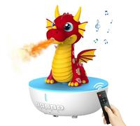 ZONSUSE Dragon de Feu Diffuseur d'Huiles Essentielles, 200ml Humidificateur d'air et Machine à Bruit Blanc avec Télécommande et Minuterie, Veilleuse LED 7 Couleurs pour Chambre, Bureau (Rouge)