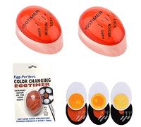 ZONSUSE Lot de 2 minuteries à œufs, Dont la Couleur Change Lorsque Vous utilisez pour Cuire des œufs cuits Doux, Moyens ou durs, sûrs, Non Toxiques, durables - Rouge