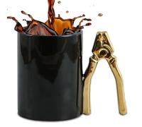 ZONSUSE Mug Outil Drôle, Tasse à Café Créative, avec Manche Marteau ou Pince, Design Mécanique en Céramique Mug pour Bureau, Cadeau Original pour Homme, Collègue, Bricoleur 350 ml (Pinces en Dorées)
