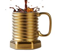 ZONSUSE Mug Vis Mécanique Drôle, Tasse à Café 3D en Céramique Style Industriel, Mug Original pour Bureau et Atelier, Cadeau pour Homme, Ingénieur, Bricoleur, 380ml (Boulons en Or)
