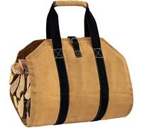 ZONSUSE Sac de Transport pour Bois de Chauffage, Toile Sac à Bûche Cheminée, Sac Transport Buches Résistant à Eau, Accessoires de Cheminée Pliables, Idéal pour Poêles à Bois, Camping, Plage (Jaune)