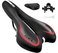 ZONSUSE Selle de Vélo,Étanche Selle VTT, Selle de Ergonomique avec Boule d'Amortisseur à Double Ressort,avec Bande Réfléchissante Arrière, pour Bicyclette VTT Bicyclette Vélo de Route (Rouge)