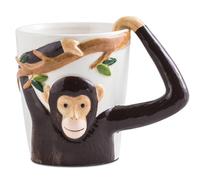 ZONSUSE Tasse à Café Singe 3D, Mug Original avec Anse en Relief, Cadeau Amusant pour Famille Amis Enfants Anniversaires 310ml