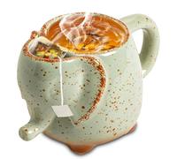 ZONSUSE Tasse à Thé Eléphant, Mug Eléphant avec Porte Sachet à Thé, Mug Elephant 3D, Tasse à Café Eléphants, pour Sachets de Thé, Drip Coffee Bag, Idee Cadeau pour Hommes Femmes 430ml (Eelephant)