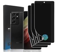zonyee 3 Pièces Protection Écran Anti-Espion Compatible avec Samsung Galaxy S21 Ultra, [Non Verre] Flexible TPU Film de Confidentialité Protecteur D'écran, Compatible Lecteur d’Empreinte