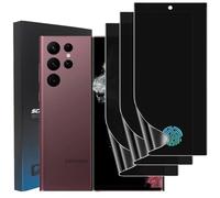 zonyee 3 Pièces Protection Écran Anti-Espion Compatible avec Samsung Galaxy S22 Ultra, [Non Verre] Flexible TPU Film de Confidentialité Protecteur D'écran, Compatible Lecteur d’Empreinte