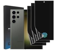 zonyee 3 Pièces Protection Écran Anti-Espion Compatible avec Samsung Galaxy S23 Ultra, [Non Verre] Flexible TPU Film de Confidentialité Protecteur D'écran, Compatible Lecteur d’Empreinte