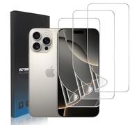 zonyee Lot de 3 films de protection d'écran en hydrogel pour iPhone 16 Pro - Transparents et souples - En TPU souple - Anti-bulles - Résistant aux rayures - Installation facile - Compatible avec les