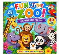 Zoo Animals Coloring Book for Kids: Wild Animals for Kids Ages 4-9 | Thick Outlines, Easy to Color, Screen-Free Activity for Boys and Girls