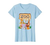 Zoo Day Family First Zoo Field Trip Safari Squad Assorti T-Shirt, Femme, Bleu Céleste, 3XL