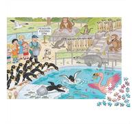 Zoo de Londres Penguin Feeding Frenzy Puzzle en Bois Imperméable DIY Puzzles De 1000 Pièces pour Adultes Cadeaux Défi Et Casse-tête Jeux Éducatifs