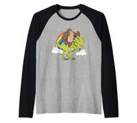 Zoo des Singes Animal Dinosaure Tyrannosaure T-Rex Arc-en-ci Manche Raglan
