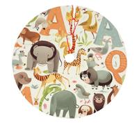 Zoo Jupe de sapin de Noël imprimée de l'alphabet - 122 cm - Décoration de Noël d'intérieur et d'extérieur