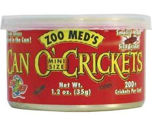 Zoo Med Can O' Crickets Mini Size Food for Reptile Fish Birds 1.2 Ounce - 4 Pack