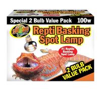 Zoo Med Repti Basking Spot Éclairage Valuepack pour Reptile/Amphibien 2 x 100 W