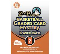 Zoo Packs NBA Basketball PSA Lot de 2 paquets de cartes classées Mystery Power Pack - 1 carte graduée PSA avec un grade de 8, 9 ou 10 + 2 paquets de cartes de basket-ball