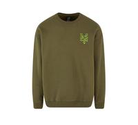 ZOO YORK Sweat-shirt 'Skeleton' olive / vert fluo, Taille M