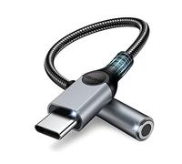 ZOOAUX Adaptateur USB Type C vers prise casque 3,5 mm, câble USB C vers câble auxiliaire pour iPhone 15 Pro Max, 15 Pro, 15 Plus 15, Pixel, Samsung S24 S23 S22+ S21 S20 Ultra S20+ pour iPad Pro (gris)