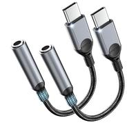 ZOOAUX Lot de 2 adaptateurs USB de Type C vers Prise Casque 3,5 mm, câble USB C vers Audio auxiliaire pour iPhone 16 Pro Max 16 15 Plus, Pixel, Samsung Galaxy S24 S23 S22+ S21 S20 Ultra S20+