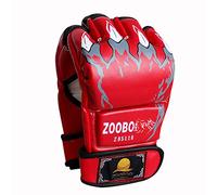 ZooBoo des Gants MMA, Gants de Boxe Demi-Doigt Mitaines MMA avec Bande de Poignet Ajustable Gants UFC pour l'entraînement au Sac de Frappe de Sanda Sparring