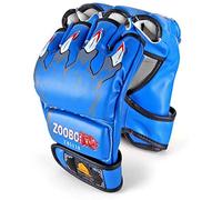 ZooBoo Gants MMA - Mitaines de Boxe Demi-Doigts avec Bande de Poignet réglable pour UFC, Sanda Sparring, entraînement au Sac de Frappe (Taille Unique)