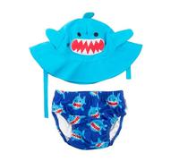 Zoocchini Maillot/Chapeau Motif Requin 12-24 Mois