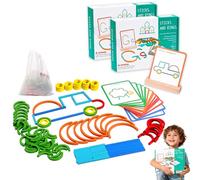 zoocco 142 Piece Smart Sticks for Kids, Quick Thinking Sticks and Rings Learning Set, Boosts Imagination & Problem-Solving Skills, Brain Teaser for Preschoolers (2 Set)